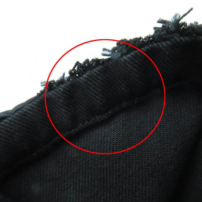 Chanel Cotton Logo Button Denim Jacket Collarless Black — view 11