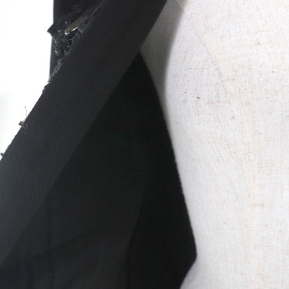 Chanel Cotton Logo Button Denim Jacket Collarless Black — view 5