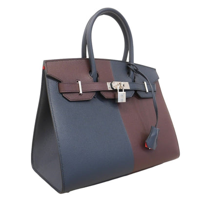 Hermes Handbag Birkin Series Casac 30 Veau Epsom Blue Indigo Rose Texas Silver — view 2