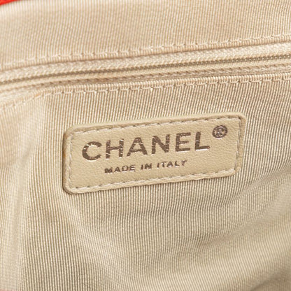 Chanel Chain Round Red Calfskin Leather A