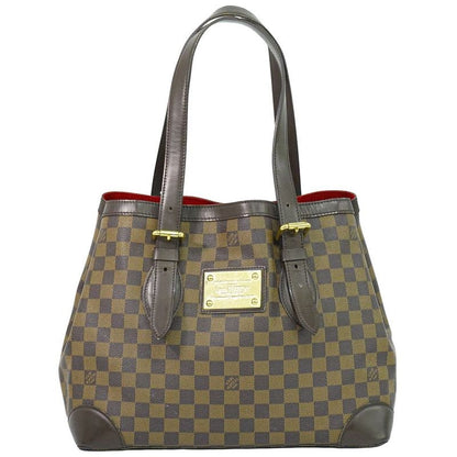 Louis Vuitton Hampstead MM Damier Ebene Tote Bag Handbag Brown