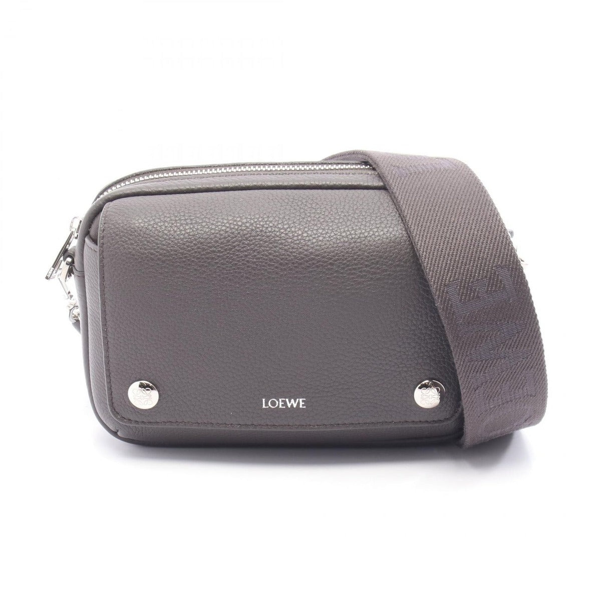 Loewe Shoulder Bag Pebble Small Dark Gray Leather
