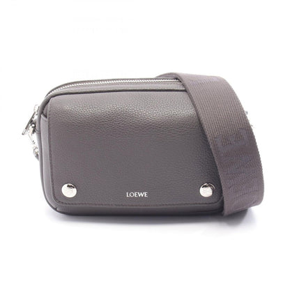 Loewe Shoulder Bag Pebble Small Dark Gray Leather
