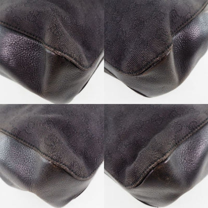 Gucci 101346 GG Canvas And Leather Black Unisex Tote Bag