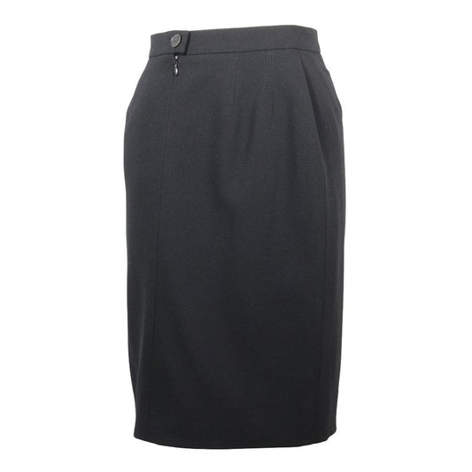 Chanel 94305 P11160v06456 Wool And Silk Black Women's Skirt