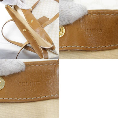 Celine Macadam Pattern Tote Bag Canvas Ladies White Blazon Engraved Logo