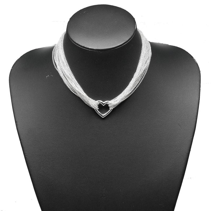 Tiffany & Co Open Heart Toggle Silver 925 Ladies 59g Necklace