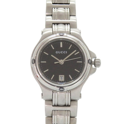 Gucci Black Dial SS Silver Quartz Watch
