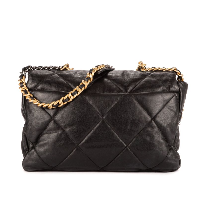 Chanel Classic 19 Flap Black Matelasse Calfskin A