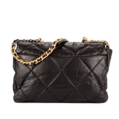 Chanel Classic 19 Flap Black Matelasse Calfskin A