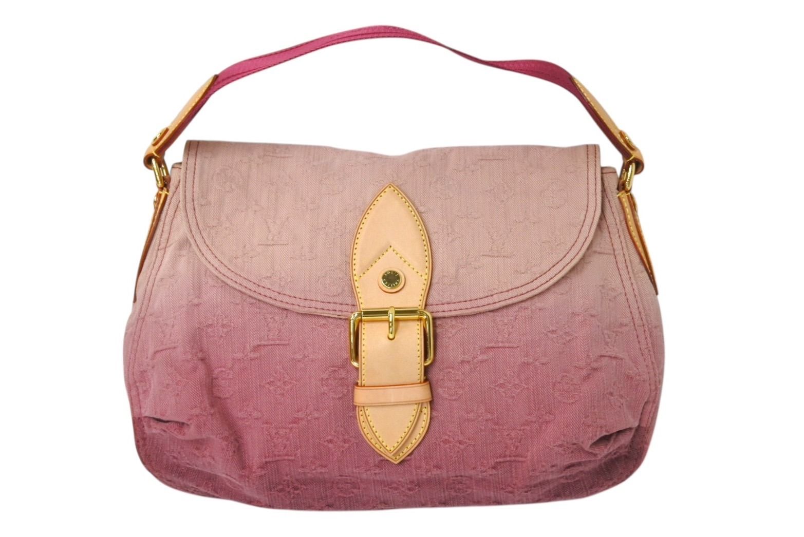 Louis Vuitton Sunray Handbag Monogram Denim Leather Pink Gradient