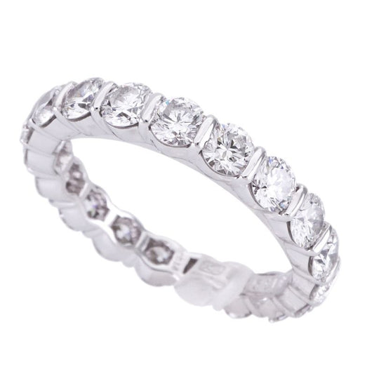 Harry Winston Round Bar Set Ring Full Eternity Classic Diamond Band