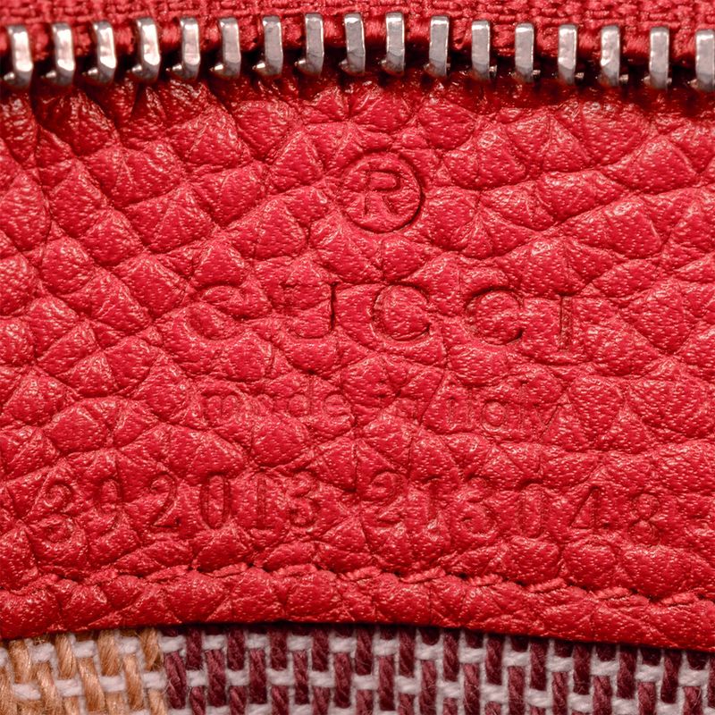 Gucci Daily Handbag 2WAY Leather Bamboo 370831 Red Silver Hardware Women