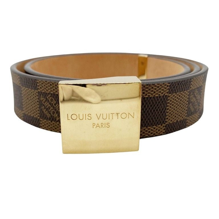 Louis Vuitton Belt Ceinture Carre Ebene Damier Gold