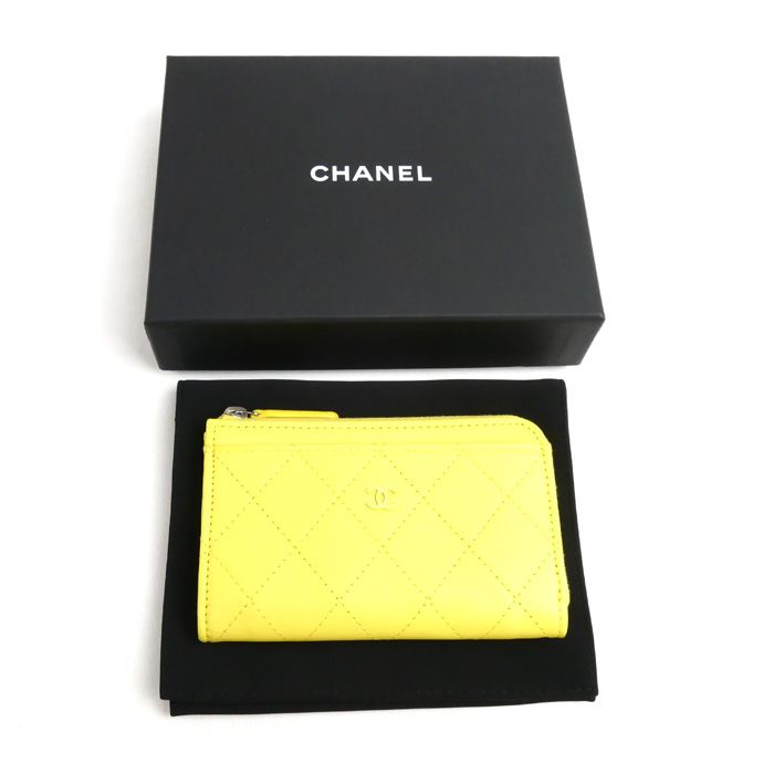 Chanel Fragment Case Card Case Yellow Ap3820 Ladies Preowned