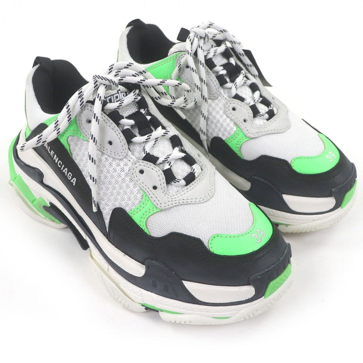 Balenciaga Triple S Mesh Leather Distressed Dad Shoes Low Cut Sneakers — view 3