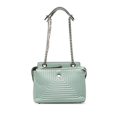 Fendicom Click Chain Shoulder Bag 8 Bn299 Light Blue Leather