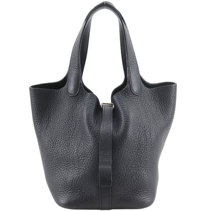 Hermes Picotin PM Taurillon Clemence Black Silver Handbag