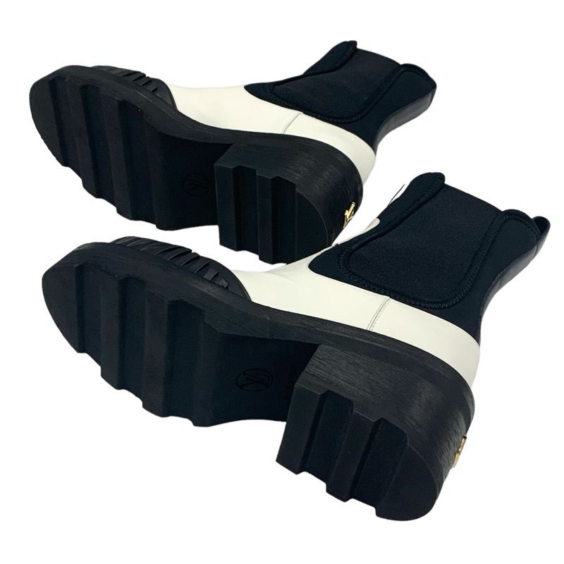 Louis Vuitton Bobur Line Boots Short Boots Shoes Leather Fabric White Black