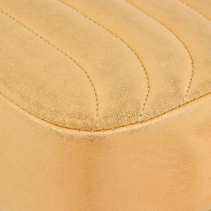 Chanel W Flap Chain Shoulder Bag Lambskin Beige Gold Hardware Coco Mark