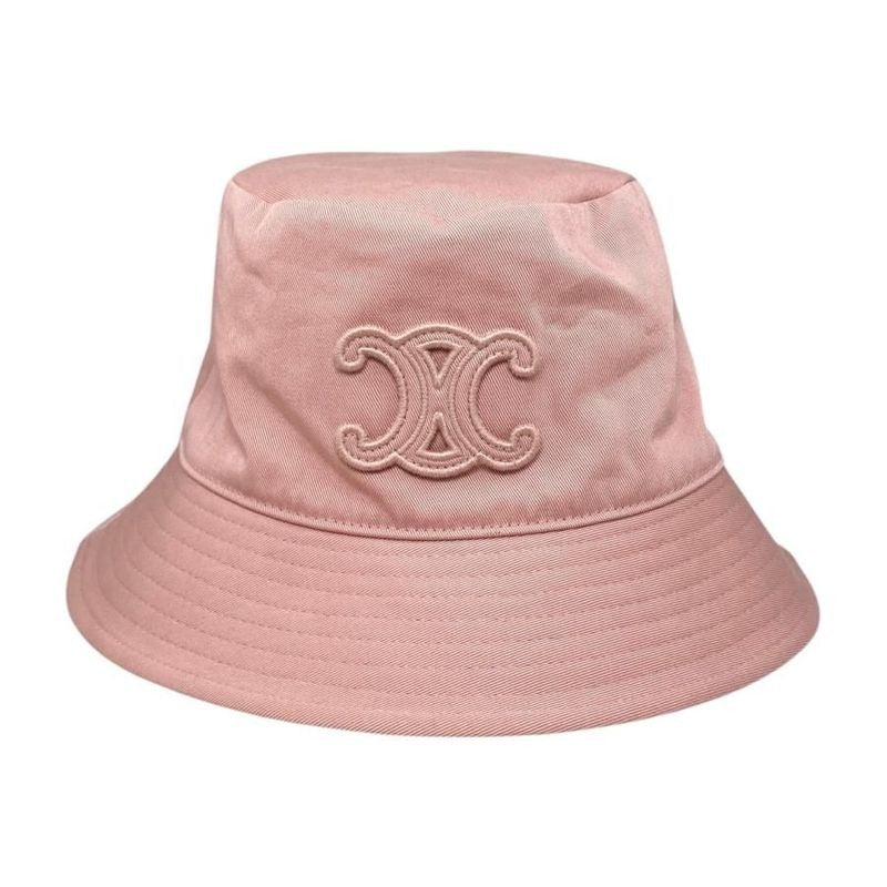Celine Hat Triomphe Bucket 2 P.25 py Size S Cotton Pink