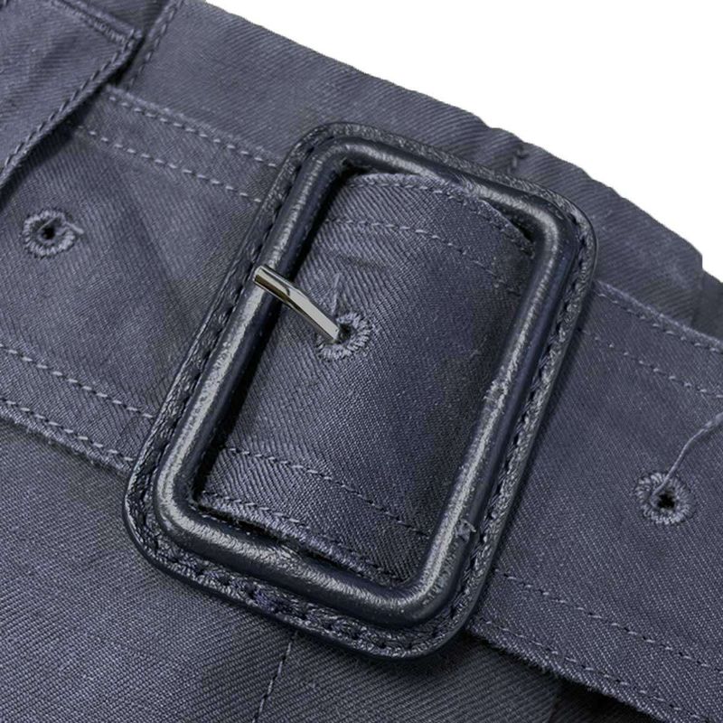 Celine by Phoebe Philo Linen Rayon Belted Wide Pants 2 1t17 7630 Blue 36