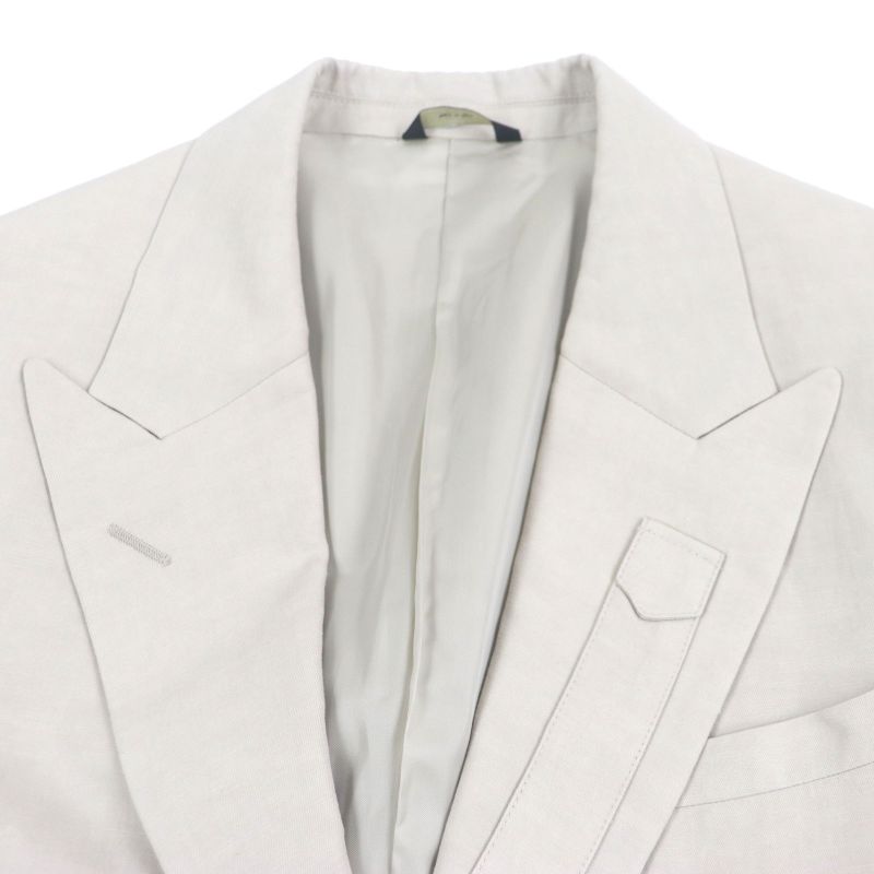  Fendi 2021 Fj0657 41% Linen Peaked Lapel Logo Embroidery Single Jacket