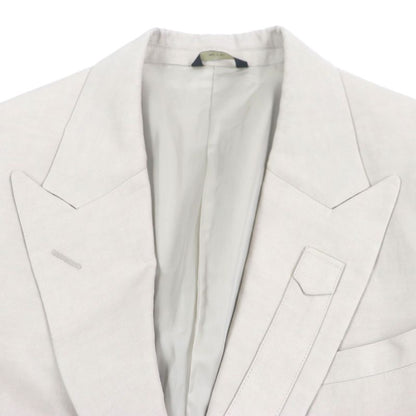  Fendi 2021 Fj0657 41% Linen Peaked Lapel Logo Embroidery Single Jacket