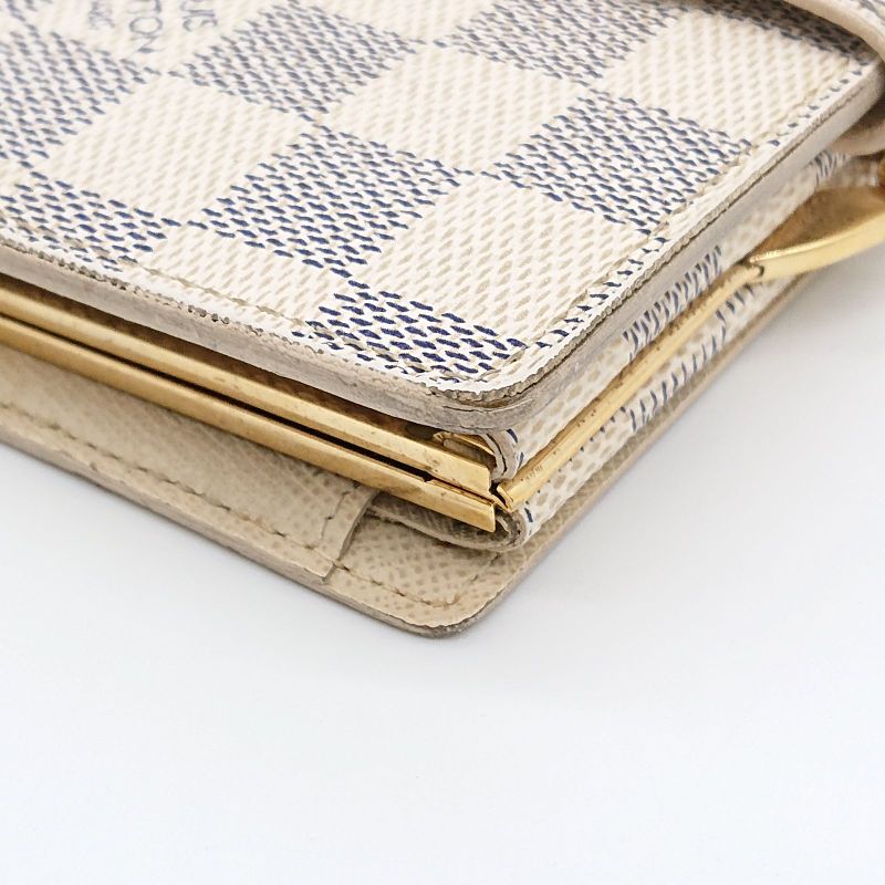 Louis Vuitton Damier Azure Portefeuille Viennois Foldable Wallet Clasp Gusset