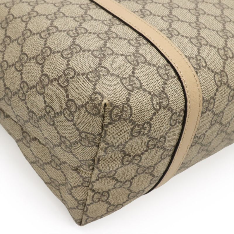 Gucci Nice GG Supreme Tote Bag Shoulder Tote Shoulder Bag PVC Leather Beige