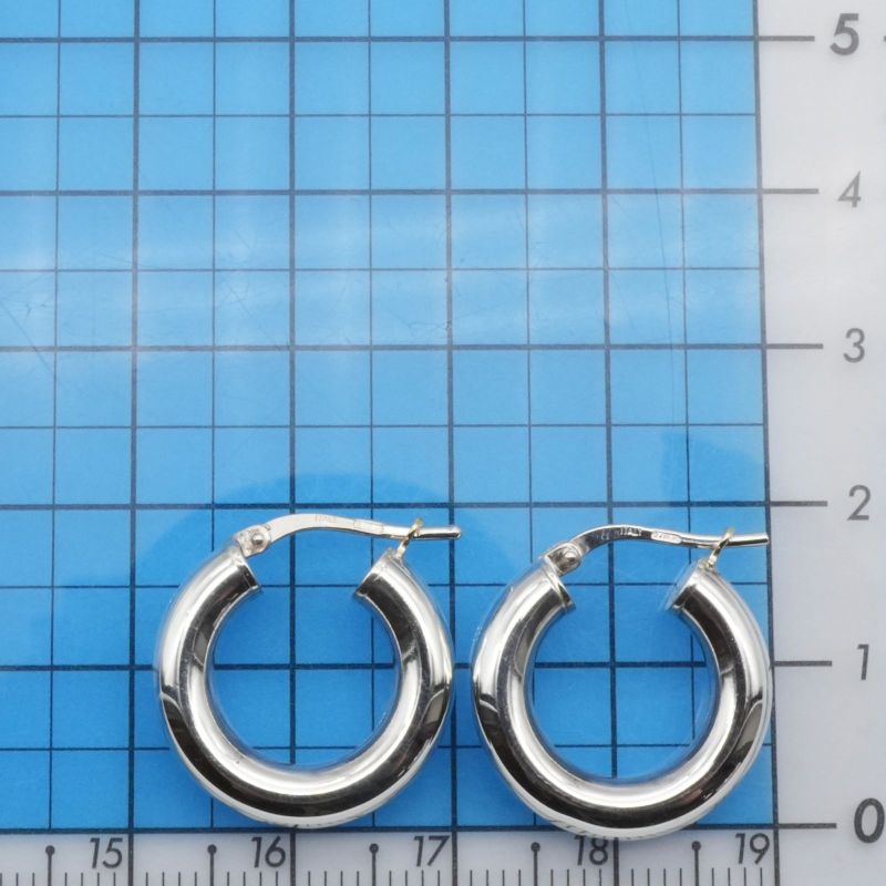 Bottega Veneta Silver Hoop Earrings 25-1593 Box