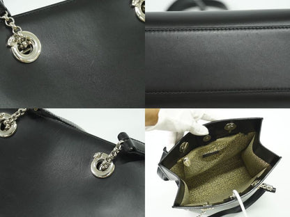 Authentic Cartier Leather Shoulder Bag Tote Bag Black Bag Pre-owned [follow-up