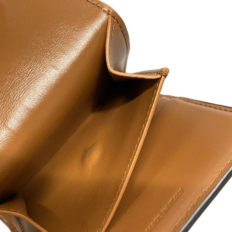 Celine Triomphe Small Flap Wallet Ivory And Brown Leather