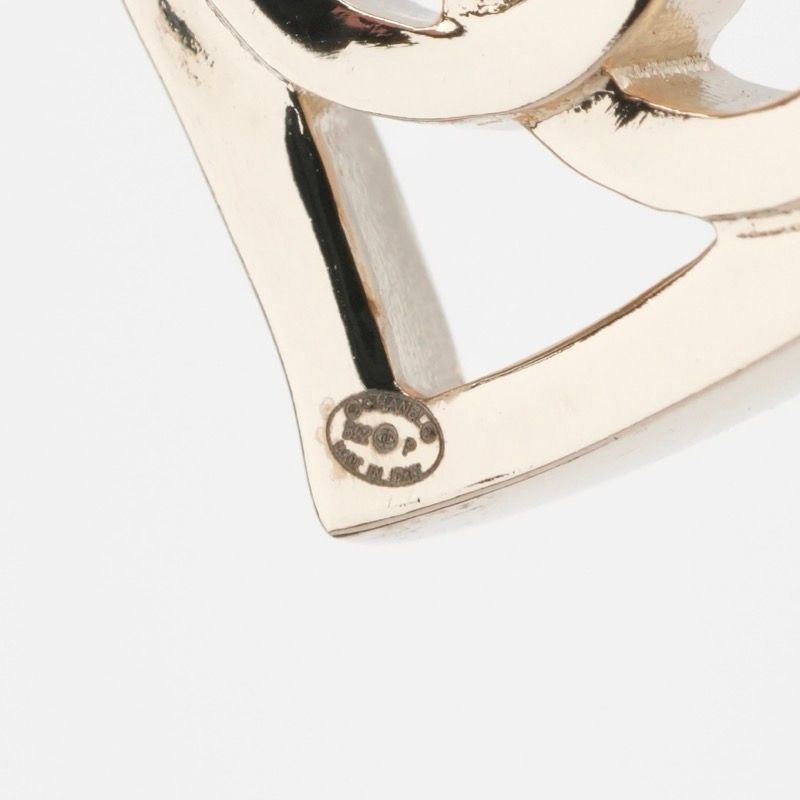 Chanel Earrings Earring Gold Coco Mark Hoop Heart