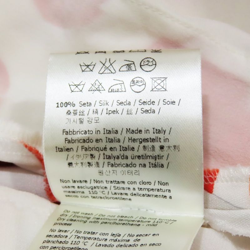 2014 Fendi Silk Slacks Tapered Pants Cropped Length Total Design 42 White Red