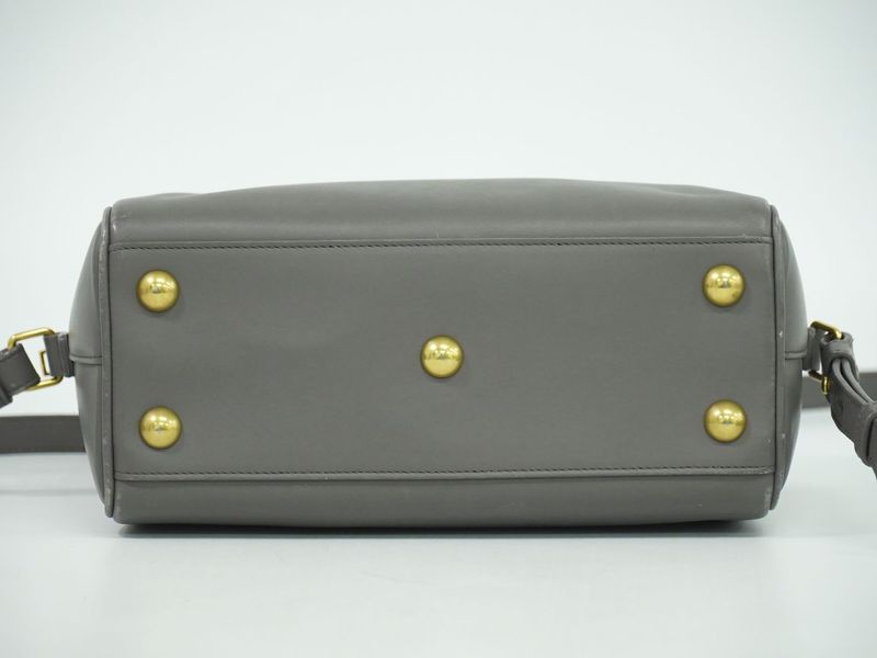 Authentic Saint Laurent Baby Duffle 2WAY Shoulder Bag Handbag Pochette Leather