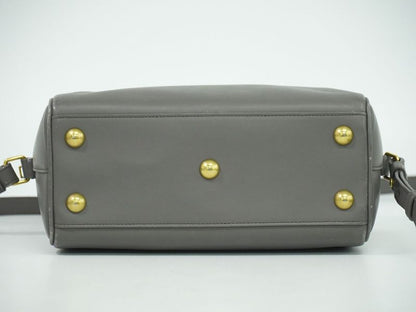 Authentic Saint Laurent Baby Duffle 2WAY Shoulder Bag Handbag Pochette Leather