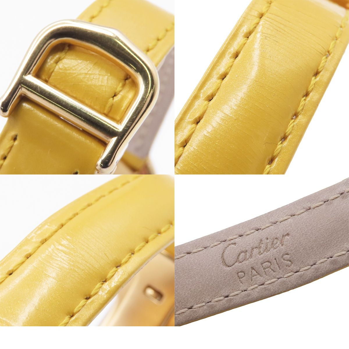 Cartier Trinity White Leather Stainless Steel Vermeil Watch Quartz — view 8