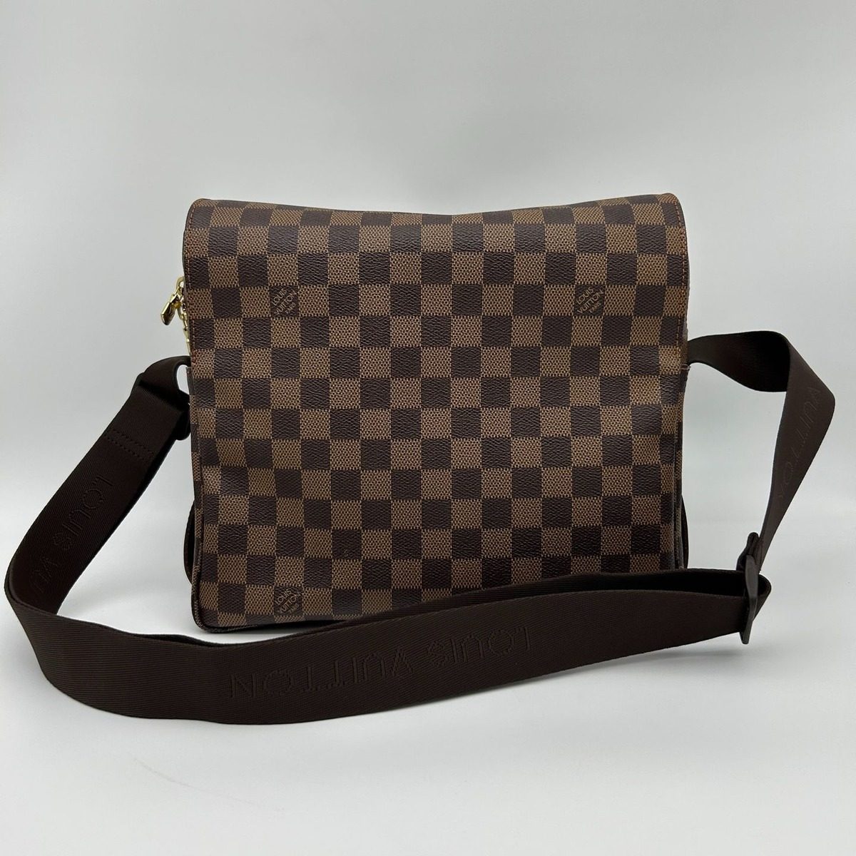 Louis Vuitton Naviglio Damier Ebene Canvas Shoulder Bag Crossbody Brown