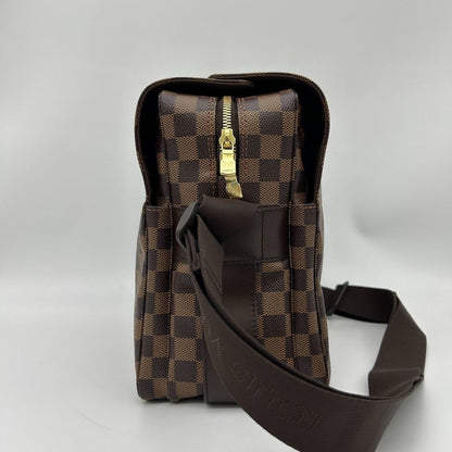 Louis Vuitton Naviglio Damier Ebene Canvas Shoulder Bag Crossbody Brown — view 4