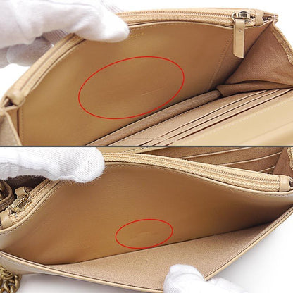 Boy Chanel Chain Wallet In Caviar Skin Beige Gold Hardware