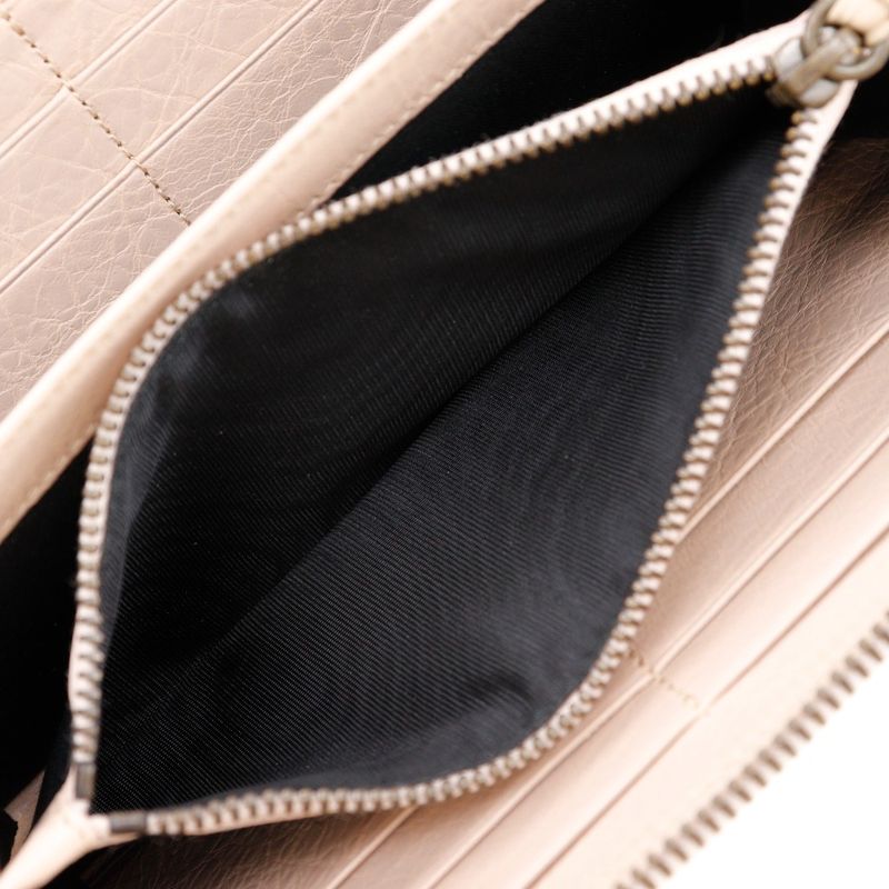 Balenciaga Classic Continental 253036 Calf Beige Pink Ladies Long Wallet