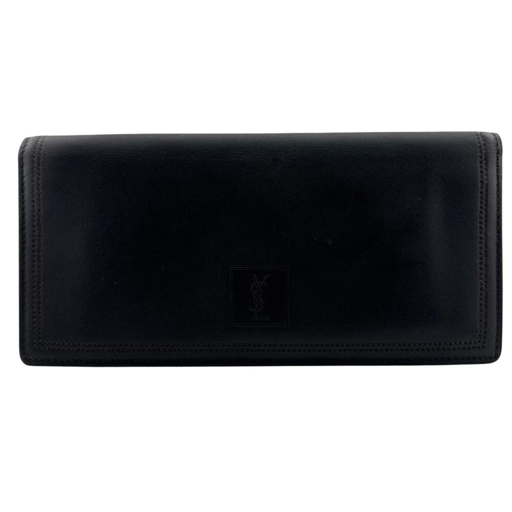 Saint Laurent Yves YSL Bifold Vintage Leather Wallet Black