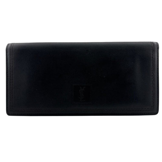 Saint Laurent Yves YSL Bifold Vintage Leather Wallet Black