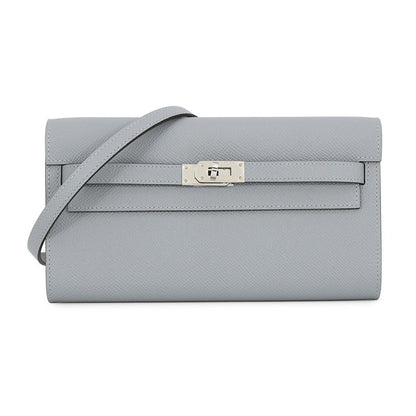 Hermes Kelly Wallet Long to Go Gris Perle Silver Epsom