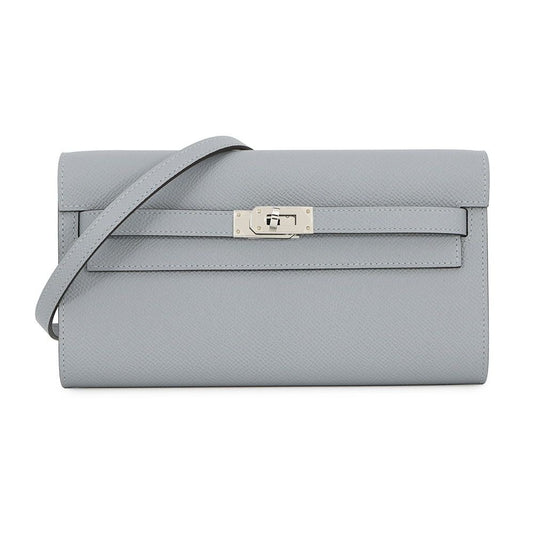 Hermes Kelly Wallet Long to Go Gris Perle Silver Epsom