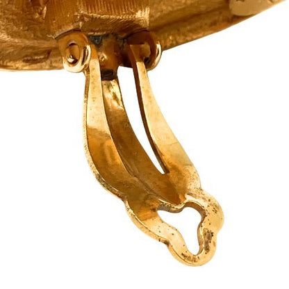 Chanel Earrings Coco Mark Gold Plated With Comet Gold