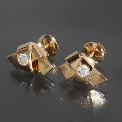 Cartier Diamond Earrings Love Knot AU 750 18K Pink Gold 6.7 g Box E1432
