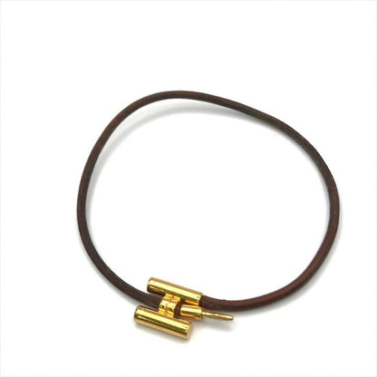 Hermes Tournis Bangle Bracelet Leather Gold