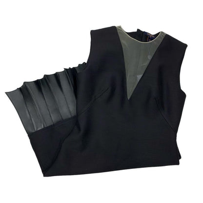 Louis Vuitton Fin Flounce Mikado Dress Sleeveless Nylon Black